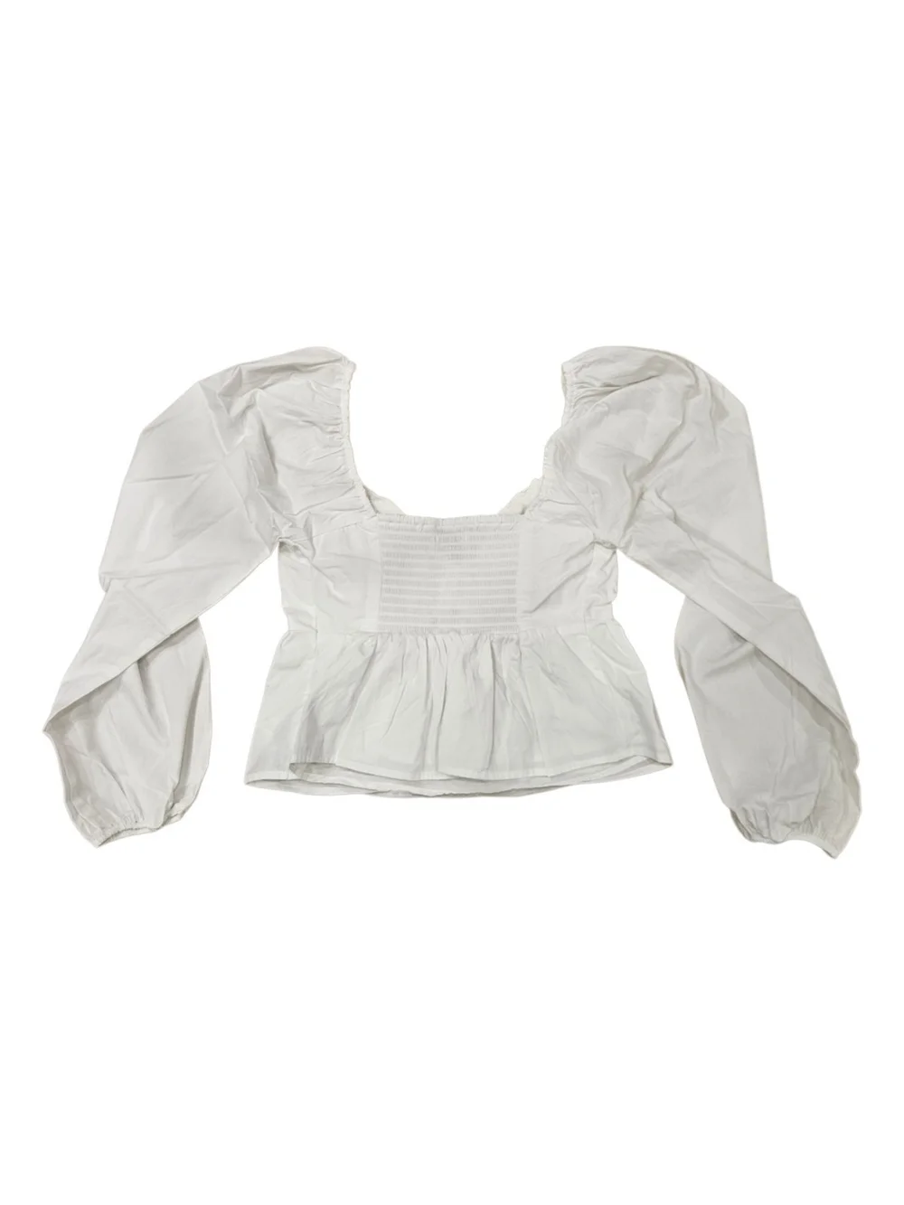 Abercrombie & Fitch White Peasant-Style Scoop Neck Blouse